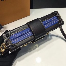 Replica Louis Vuitton Navy Blue Studded Petite Malle