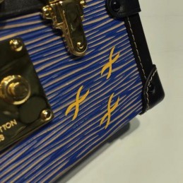 Replica Louis Vuitton Navy Blue Studded Petite Malle