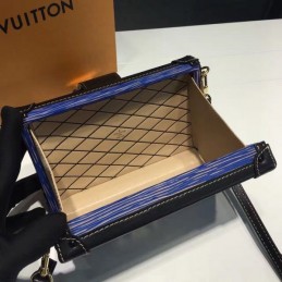 Replica Louis Vuitton Navy Blue Studded Petite Malle
