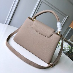 Replica Louis Vuitton Beige Gold Studded Capucines PM