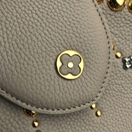Replica Louis Vuitton Beige Gold Studded Capucines PM