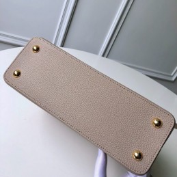 Replica Louis Vuitton Beige Gold Studded Capucines PM
