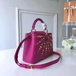 Replica Louis Vuitton Fuchsia Gold Studded Capucines PM