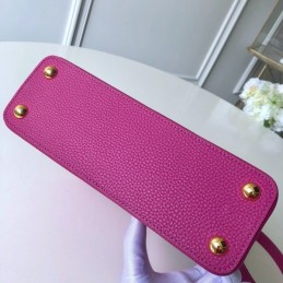Replica Louis Vuitton Fuchsia Gold Studded Capucines PM