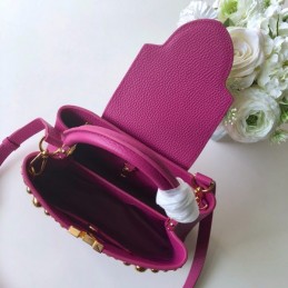 Replica Louis Vuitton Fuchsia Gold Studded Capucines PM