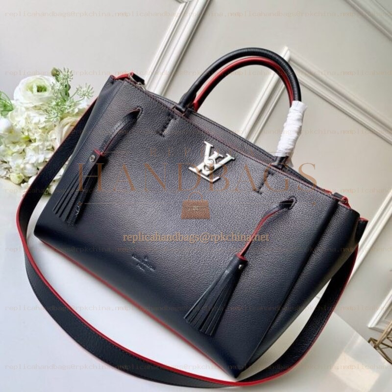 Replica Louis Vuitton Black Red Trim Lockmeto