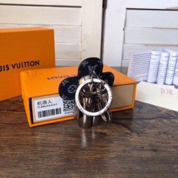 Replica Louis Vuitton Black Blue Monogram Doll Key Holder Charm