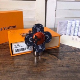 Replica Louis Vuitton Black Blue Monogram Doll Key Holder Charm