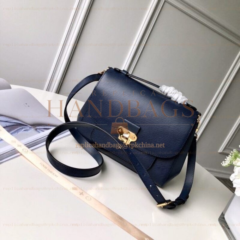 Replica Louis Vuitton Navy Blue Textured Boccador