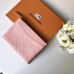Replica Louis Vuitton Pink Embossed Monogram Daily Pouch