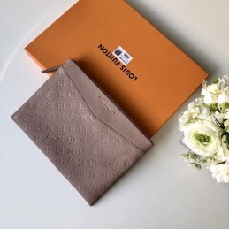 Replica Louis Vuitton Taupe Embossed Monogram Daily Pouch