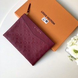 Replica Louis Vuitton Burgundy Embossed Monogram Daily Pouch