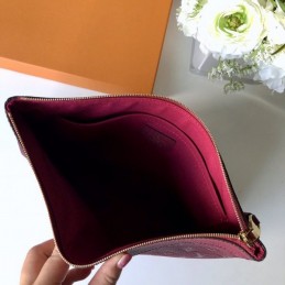Replica Louis Vuitton Burgundy Embossed Monogram Daily Pouch
