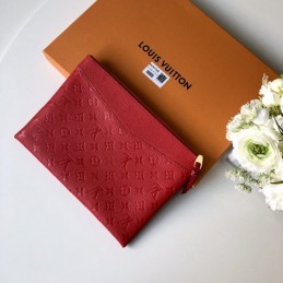 Replica Louis Vuitton Red Embossed Monogram Daily Pouch