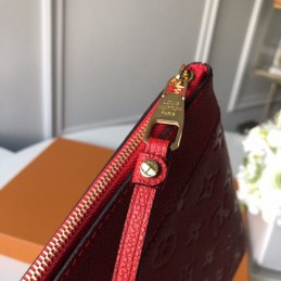 Replica Louis Vuitton Red Embossed Monogram Daily Pouch