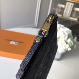 Replica Louis Vuitton Navy Blue Embossed Monogram Daily Pouch