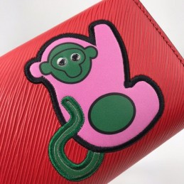 Replica Louis Vuitton Red Graphic Twist Chain Wallet