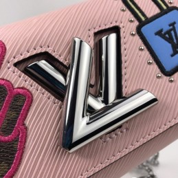 Replica Louis Vuitton Pale Pink Graphic Twist Chain Wallet
