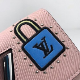 Replica Louis Vuitton Pale Pink Graphic Twist Chain Wallet