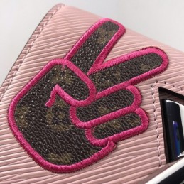 Replica Louis Vuitton Pale Pink Graphic Twist Chain Wallet