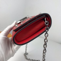 Replica Louis Vuitton Red Studded Twist Chain Wallet