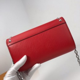 Replica Louis Vuitton Red Studded Twist Chain Wallet