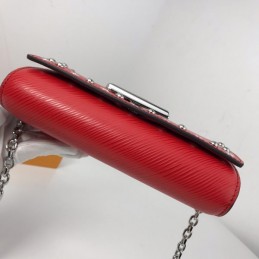 Replica Louis Vuitton Red Studded Twist Chain Wallet