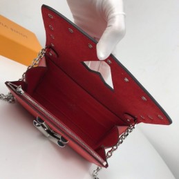 Replica Louis Vuitton Red Studded Twist Chain Wallet
