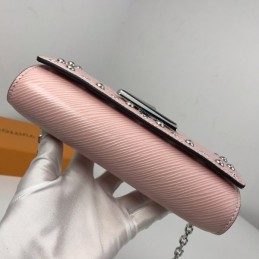 Replica Louis Vuitton Pale Pink Studded Twist Chain Wallet
