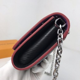 Replica Louis Vuitton Black Studded Twist Chain Wallet