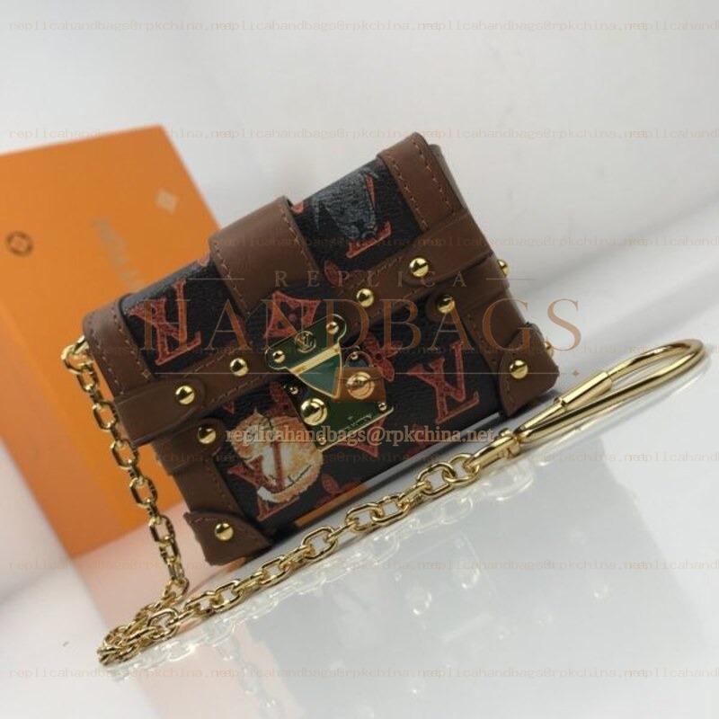 Replica Louis Vuitton Brown Monogram Petite Malle Key Holder Charm