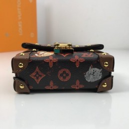 Replica Louis Vuitton Brown Monogram Petite Malle Key Holder Charm