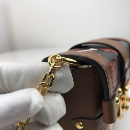 Replica Louis Vuitton Brown Monogram Petite Malle Key Holder Charm