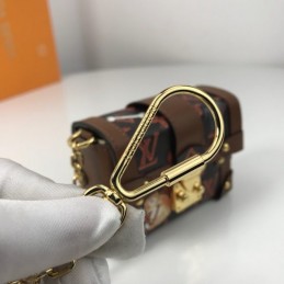 Replica Louis Vuitton Brown Monogram Petite Malle Key Holder Charm