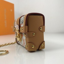 Replica Louis Vuitton White Monogram Petite Malle Key Holder Charm