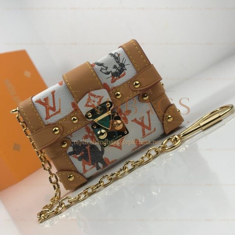 Replica Louis Vuitton White Monogram Petite Malle Key Holder Charm