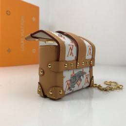 Replica Louis Vuitton White Monogram Petite Malle Key Holder Charm