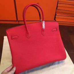 Replica Hermes Red Beige Birkin 35 Gold Hardware Bag