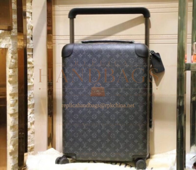 Replica Louis Vuitton Black Monogram Eclipse Horizon 55 Rolling Luggage