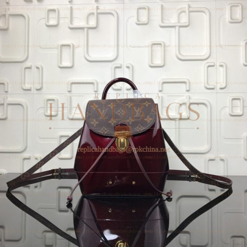 Replica Louis Vuitton Brown Monogram Burgundy Hot Springs Backpack - Style 2