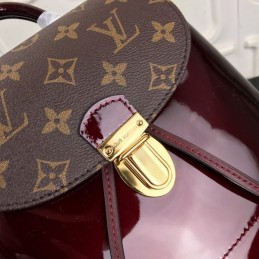 Replica Louis Vuitton Brown Monogram Burgundy Hot Springs Backpack - Style 2