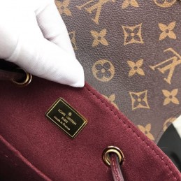 Replica Louis Vuitton Brown Monogram Burgundy Hot Springs Backpack - Style 2