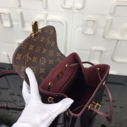Replica Louis Vuitton Brown Monogram Burgundy Hot Springs Backpack - Style 2