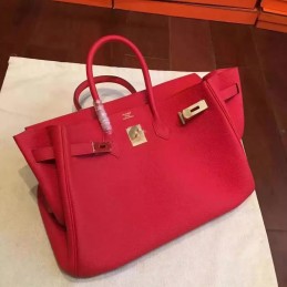 Replica Hermes Red Beige Birkin 35 Gold Hardware Bag