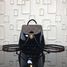 Replica Louis Vuitton Brown Monogram Black Hot Springs Backpack - Style 2