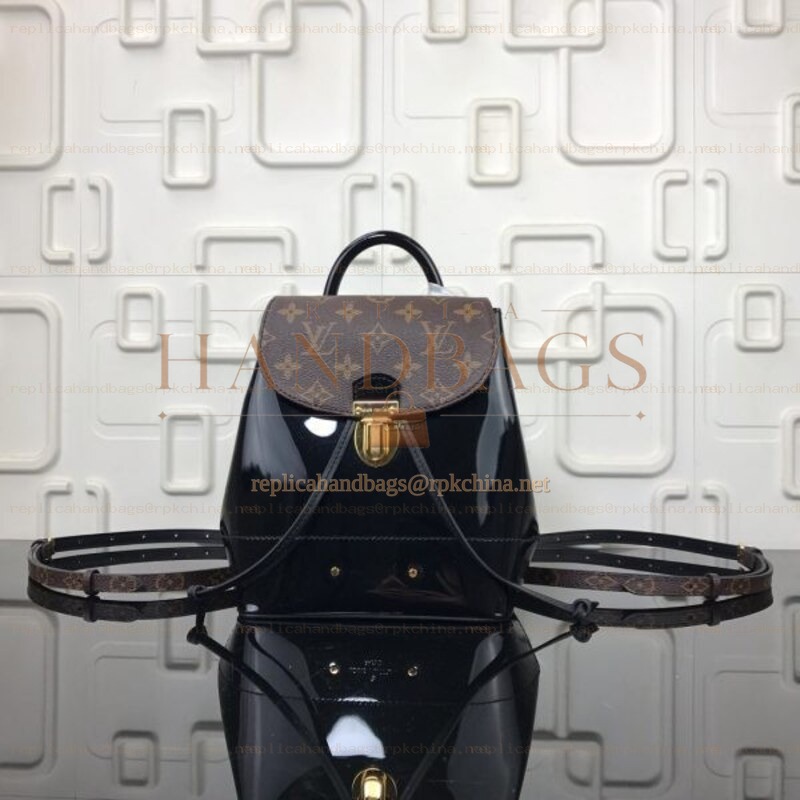 Replica Louis Vuitton Brown Monogram Black Hot Springs Backpack - Style 2