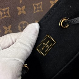 Replica Louis Vuitton Brown Monogram Black Hot Springs Backpack - Style 2