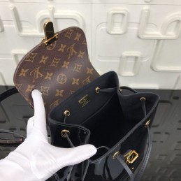 Replica Louis Vuitton Brown Monogram Black Hot Springs Backpack - Style 2