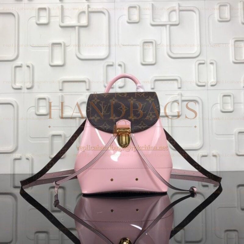 Replica Louis Vuitton Brown Monogram Pale Pink Hot Springs Backpack