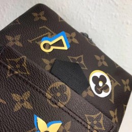 Replica Louis Vuitton Brown Monogram Palm Springs Mini Backpack with Studded Floral Detail
